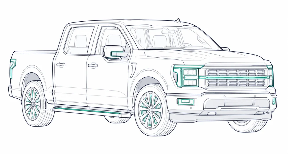 2025 Ford F-150 outline