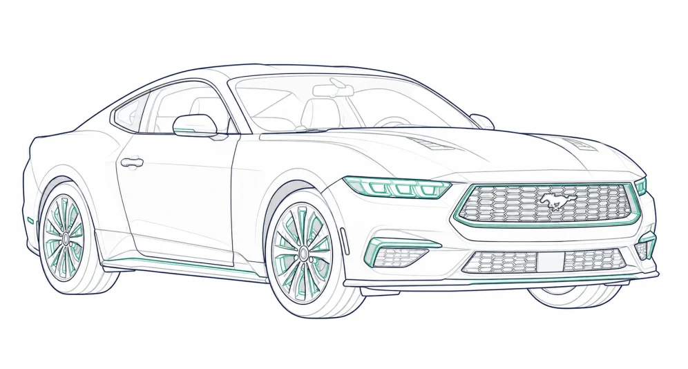 2025 Ford Mustang outline