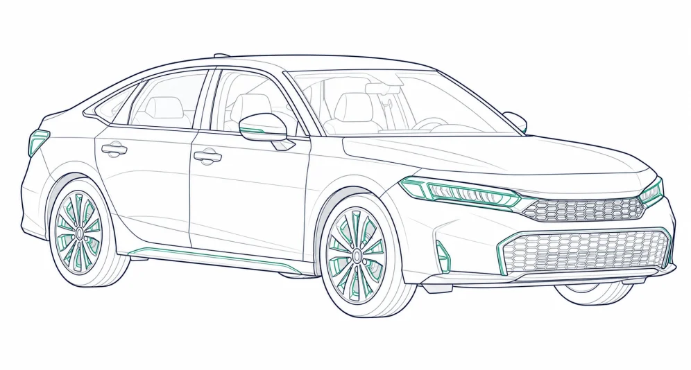 2025 Honda Civic outline