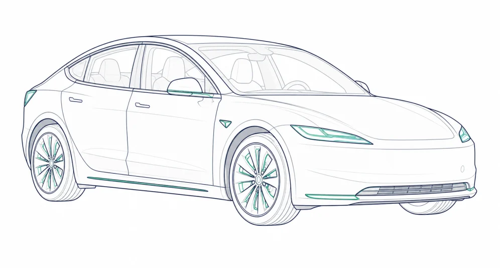 2025 Tesla Model 3 outline